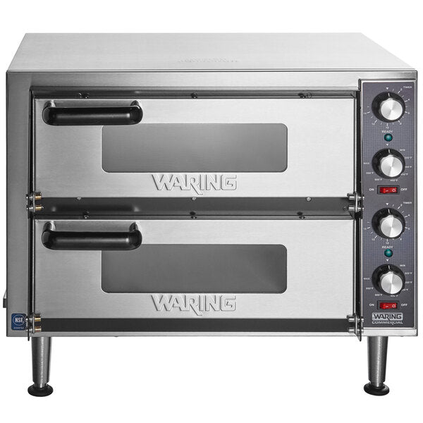 Waring WPO350 Commercial Double-Deck Pizza Oven Head 208V High-Voltage Dual-Chamber Workstation