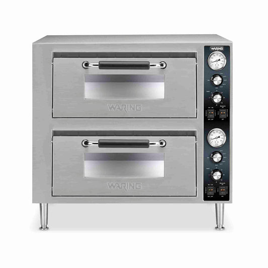 Waring WPO750 Commercial Double-Deck Heavy-Duty Pizza Oven Head 240V Ultra-Efficiency Workstation