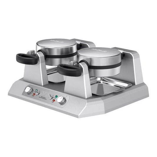Waring WW250X2 Commercial Side-by-Side Single Belgian Waffle Maker Head 120V Dual Grid Workstation