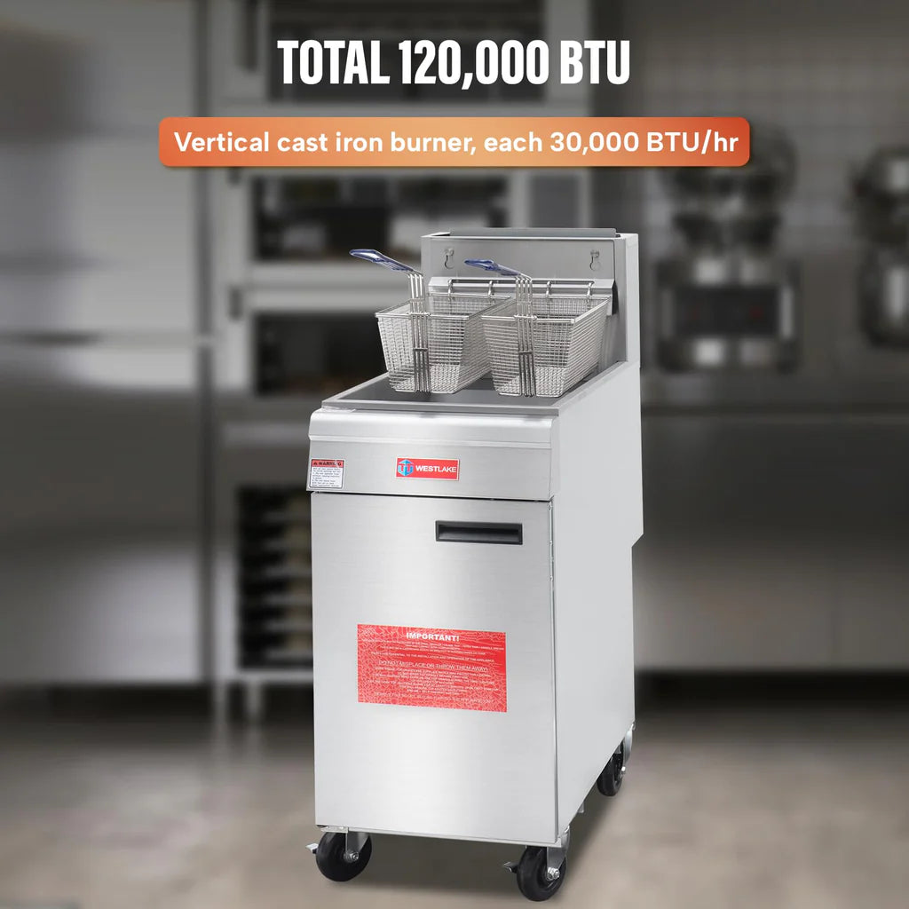 West Lake GF120 Deep Fryer 15.5" 120,000 Btu 50 lb Oil Capacity