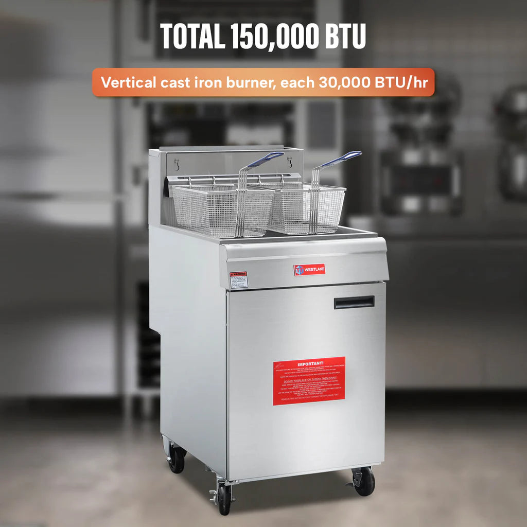 West Lake GF150 Deep Fryer 21" 150,000 Btu 70 lb Oil Capacity