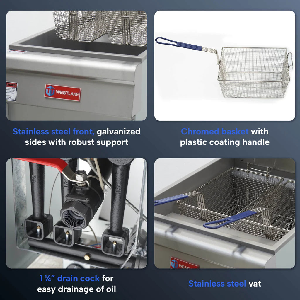 West Lake GF150 Deep Fryer 21" 150,000 Btu 70 lb Oil Capacity