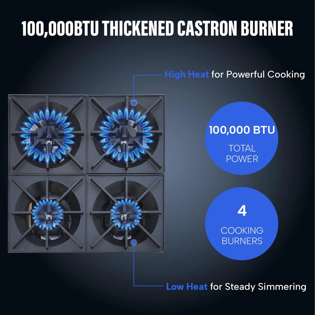 West Lake EHP-4S Gas Countertop Hotplate 23.6" 100,000 Btu 4-Burner