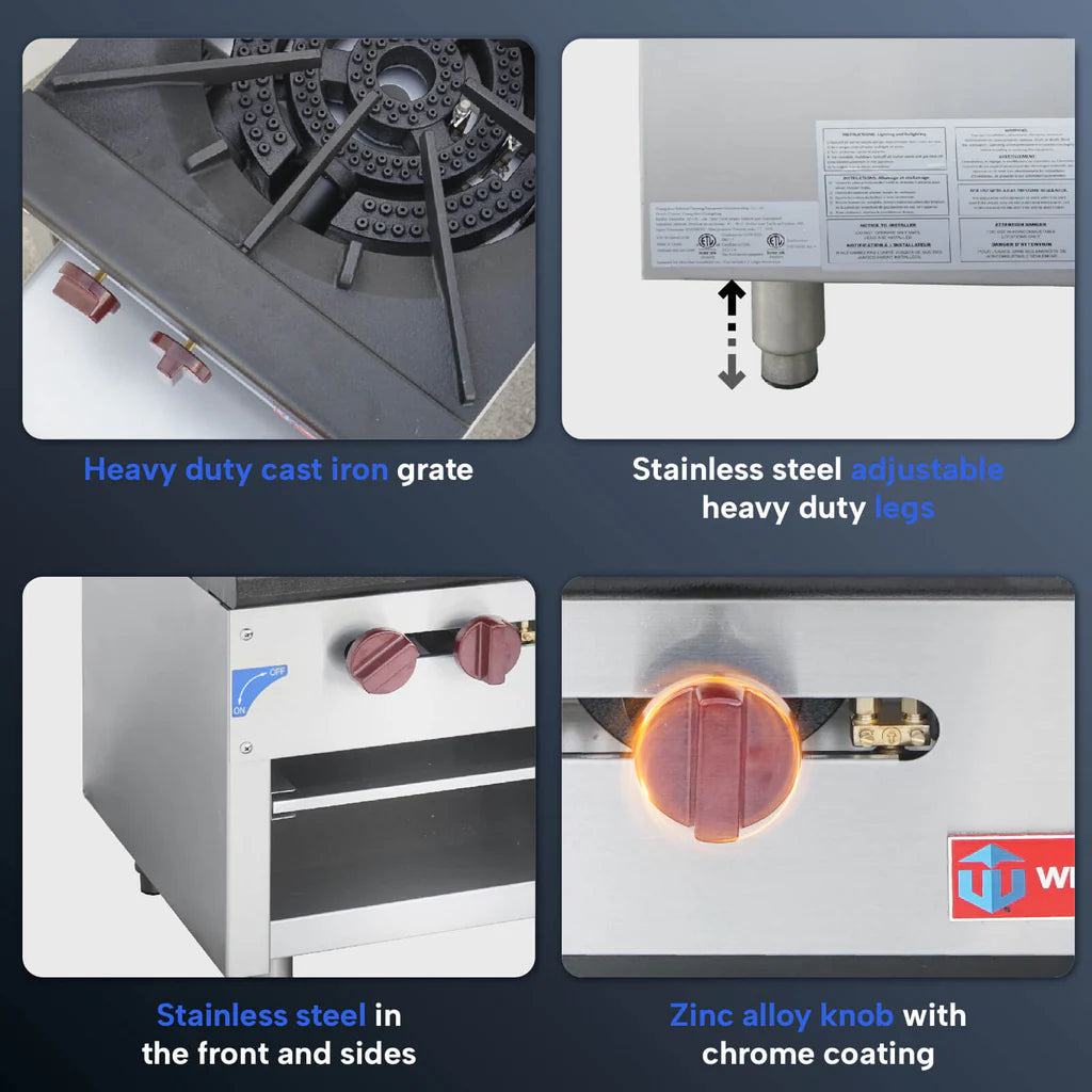 West Lake SP-1M Stock Pot Range 18" 80,000 Btu(NG) 50,000 Btu(LP)