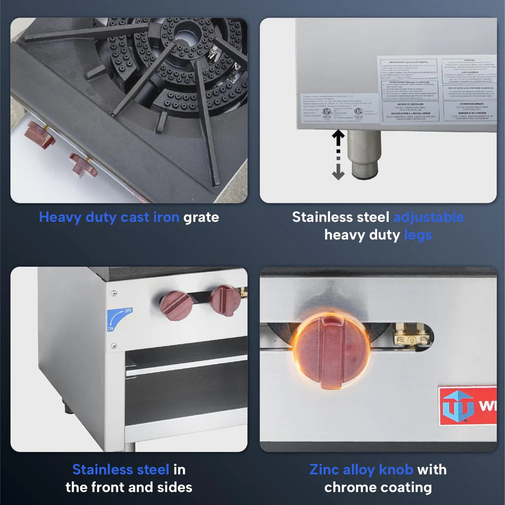 West Lake SP-2M Double Stock Pot Range 18" 160,000 Btu(NG) 100,000 Btu(LP)