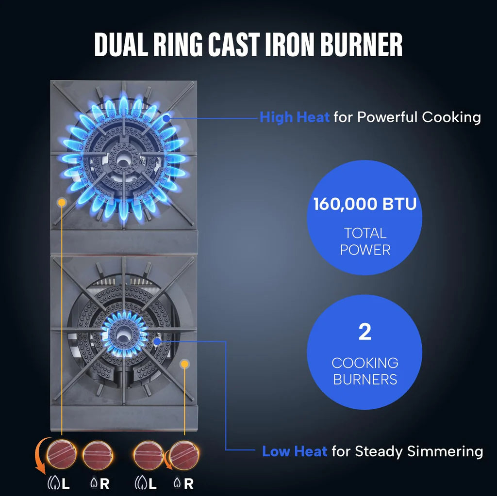 West Lake SP-2M Double Stock Pot Range 18" 160,000 Btu(NG) 100,000 Btu(LP)