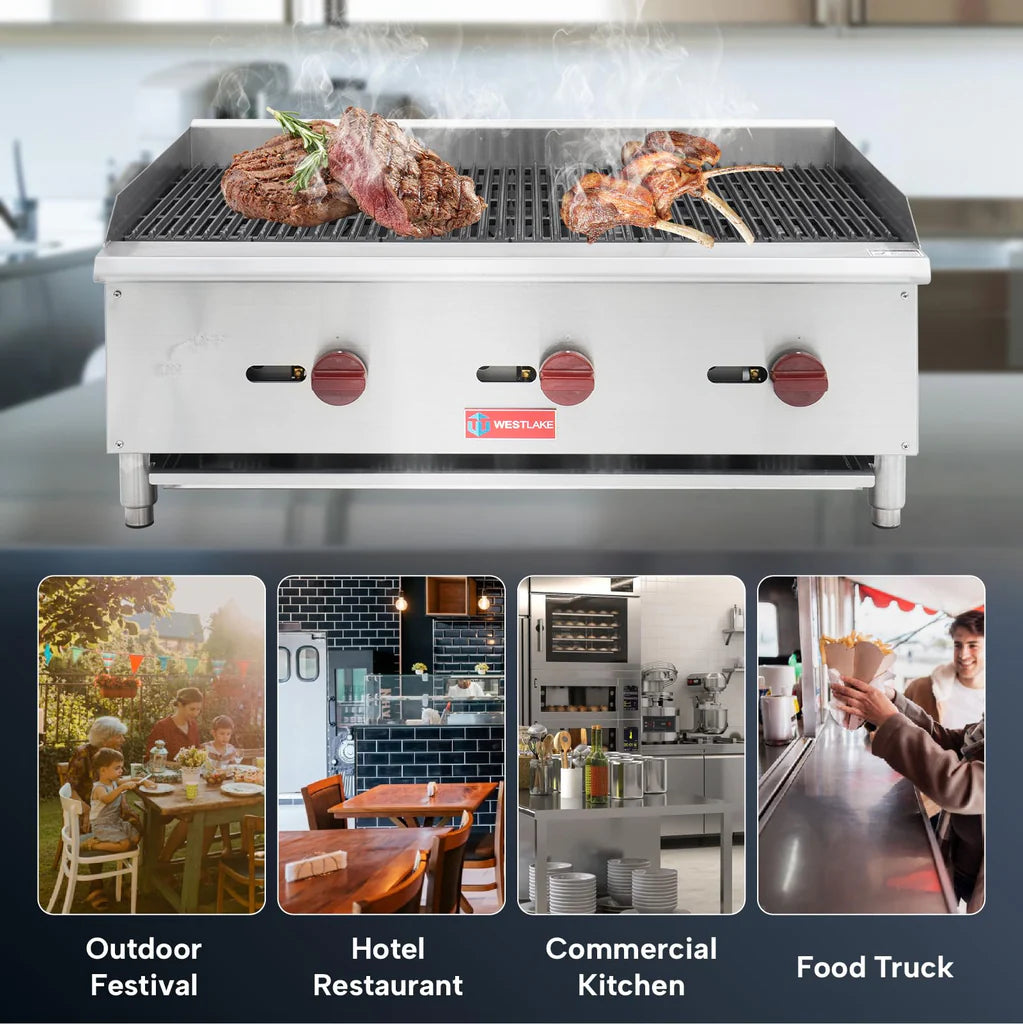 West Lake ECB-36S Gas Radiant Broiler 35.6" 90,000 Btu