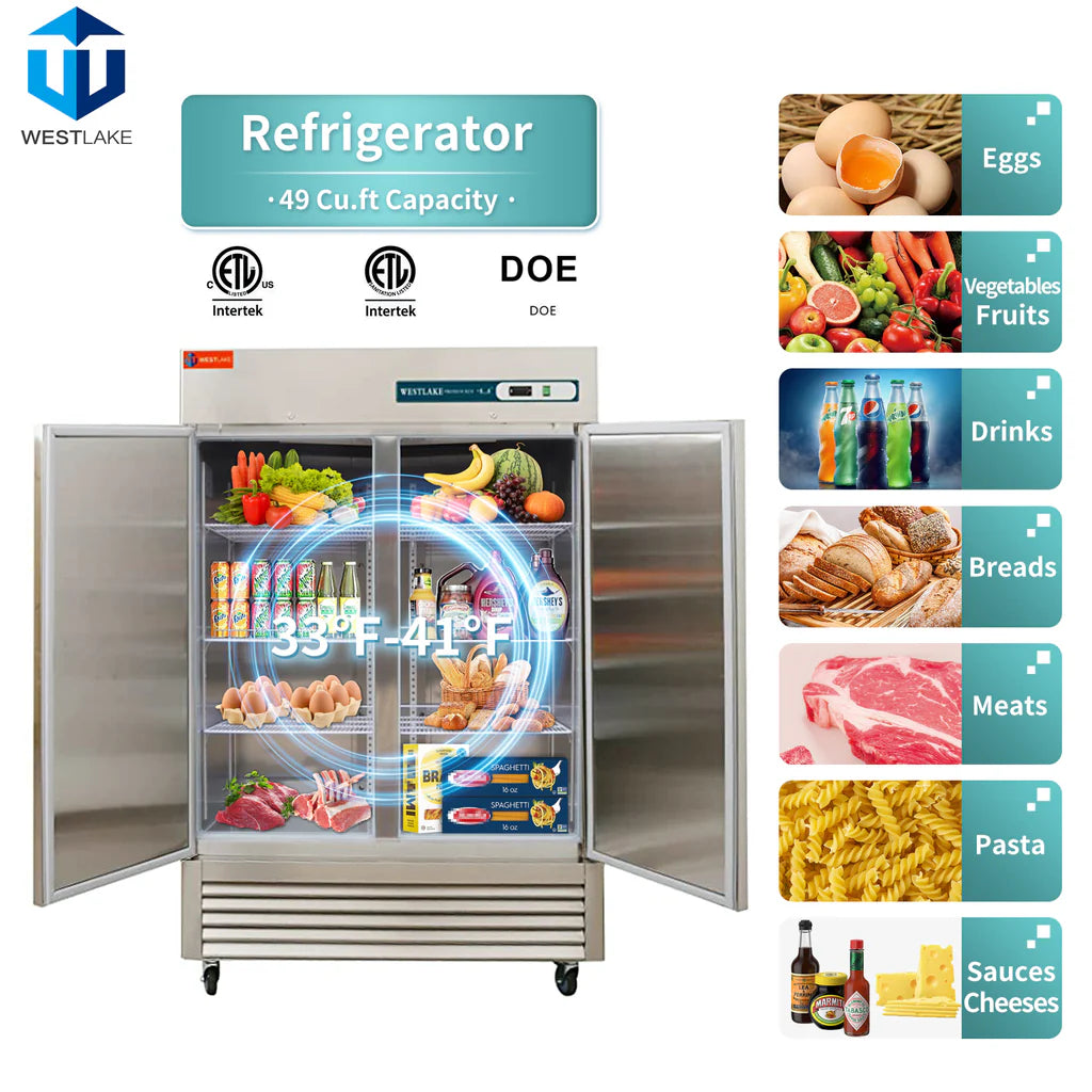 West Lake WKR-49B Reach-In Refrigerator 2 Door 33-40°F